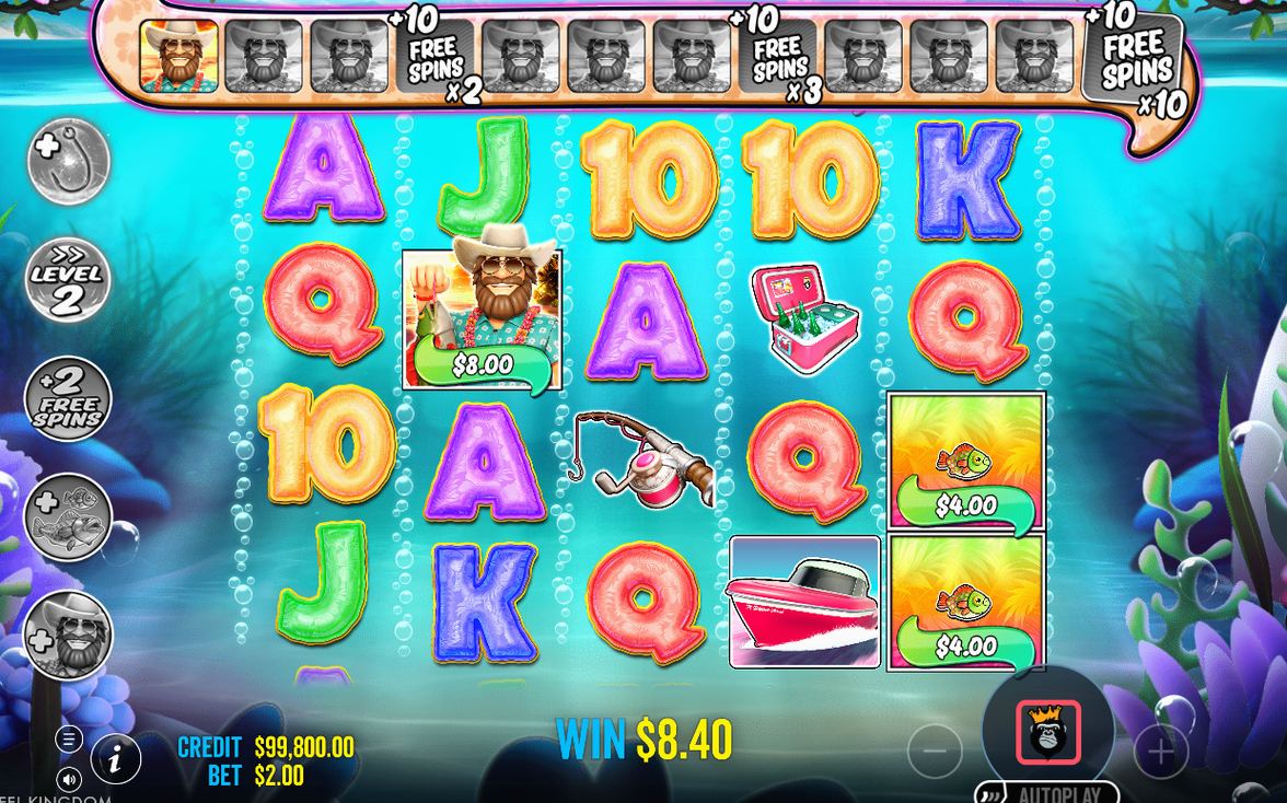 Free Spins screen with spin counter and multiplier